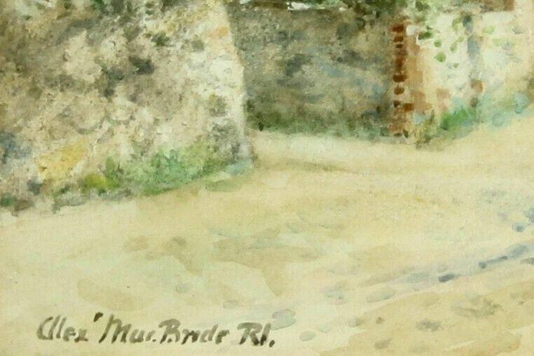 Watercolour By Alexander Macbride Rsw Ri. Countryside Village photo for sale