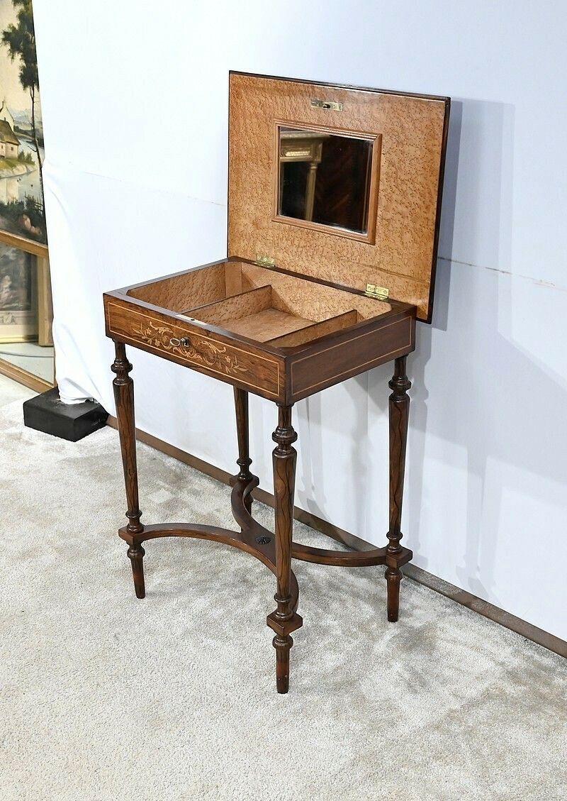 Small Marquetry Table, Louis XVI Style, 19th Century photo Furniture