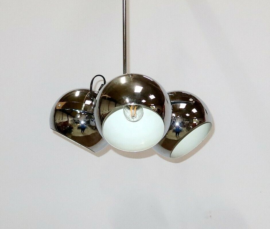 Eyeball Pendant In Chromed Metal – 1960s photo 1225.7