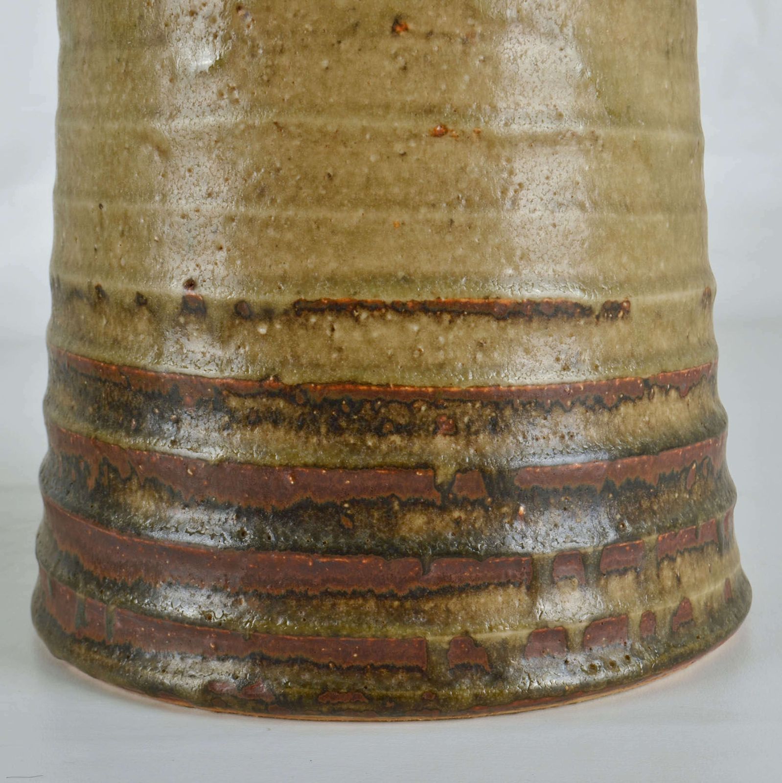 Tall Mid Century Ceramic Studio Vases In Earth Tones By Mobach photo vintage