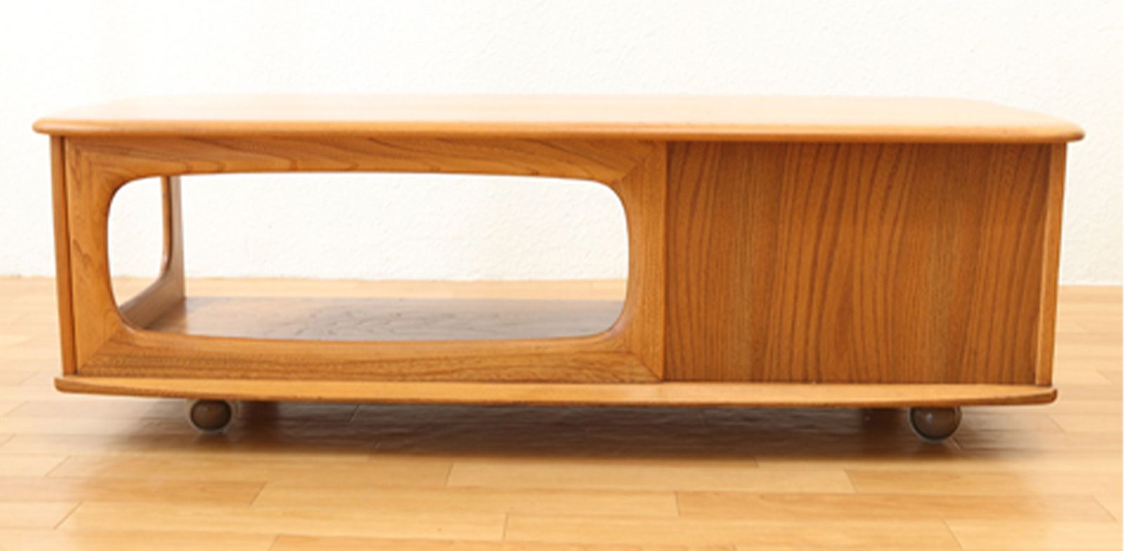 Ercol Minerva Elm And Beech Coffee Table With Drawers On Castors Mid Century British Design 1960's Ol photo furniture