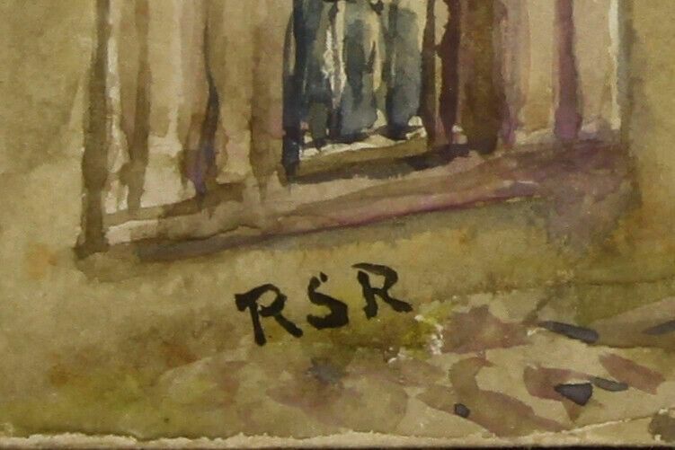 Watercolour By Russell Sidney Reeve. Street Scene photo furniture