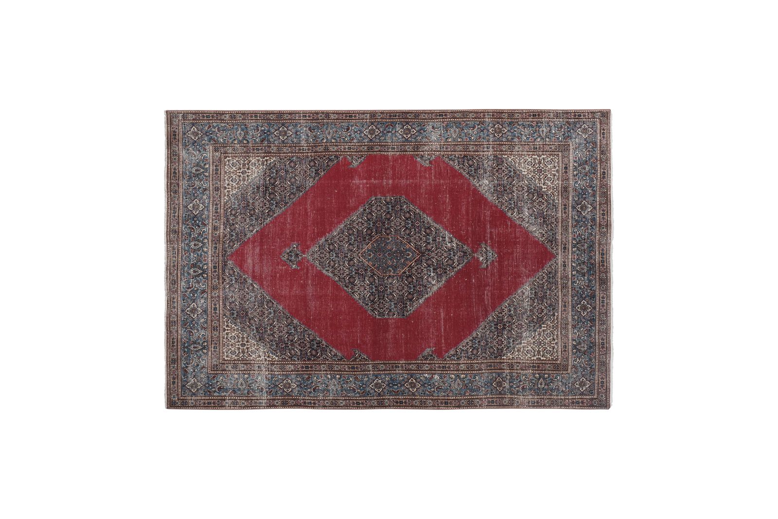 1960s Vintage Mid Century Hand Knotted Red Anatolian Rug 7'1'' X 10'7'' photo furniture
