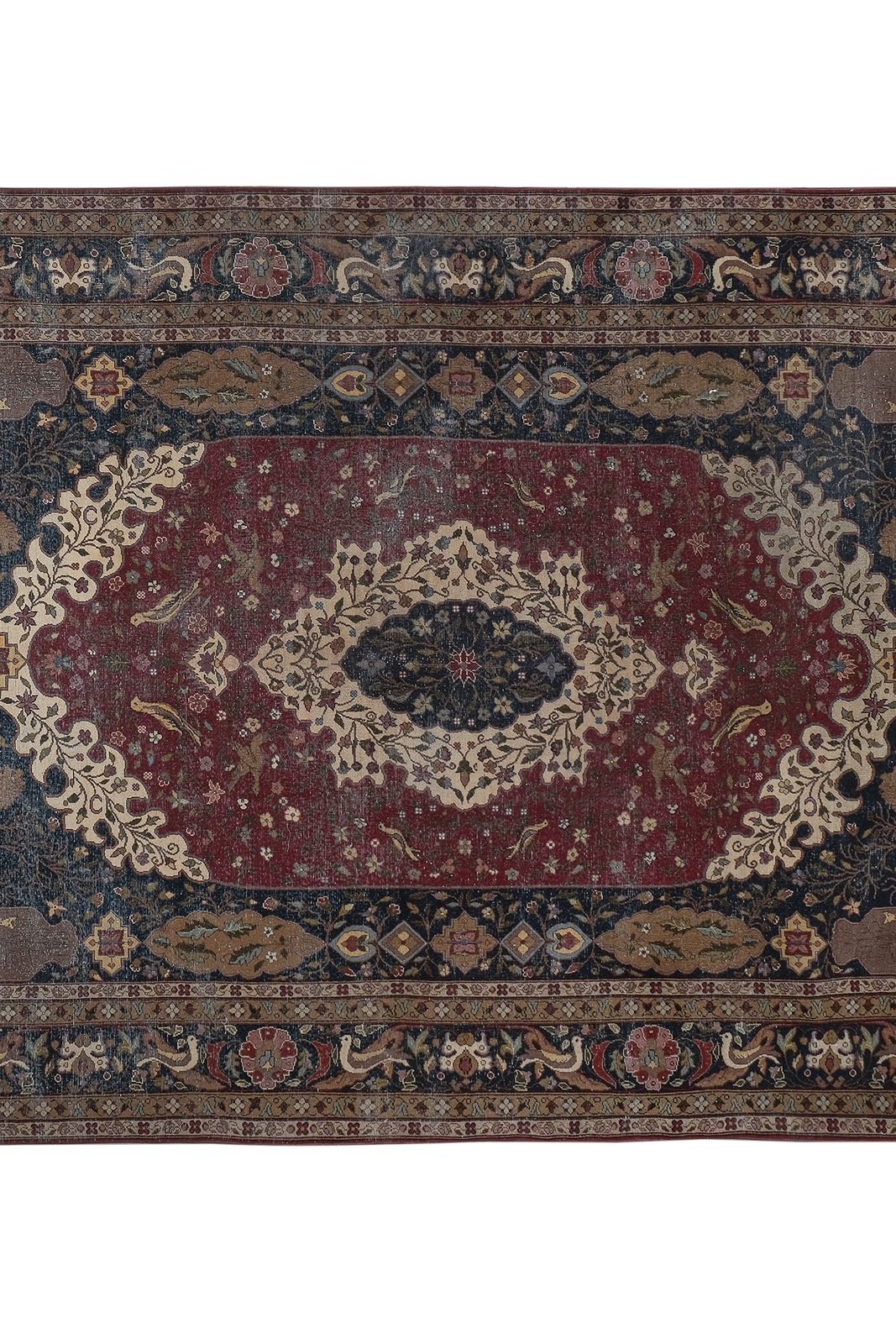 1960s Turkish Animal Pictorial Rug 8'10'' X 12'2'' photo vintage