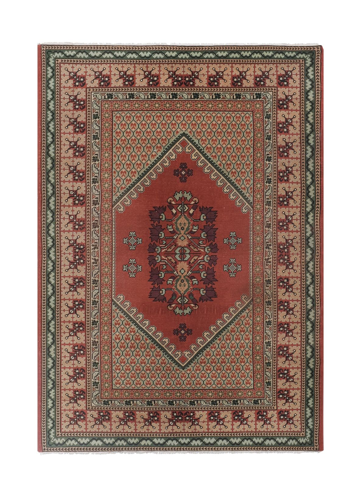 1960s Handknotted Moroccan Red Pile Rug 6'2'' X 9'2''