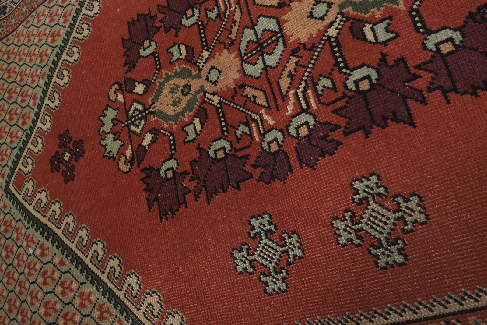 1960s Handknotted Moroccan Red Pile Rug 6'2'' X 9'2'' photo buy