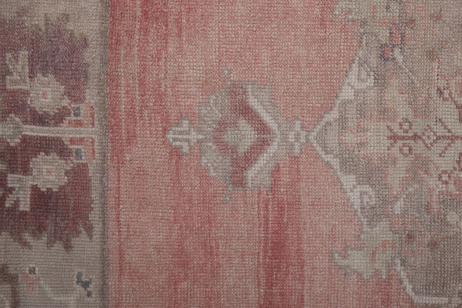 Textiles 1960s Vintage Turkish Oushak Extra Long And Wide Runner   Stair Tread photo