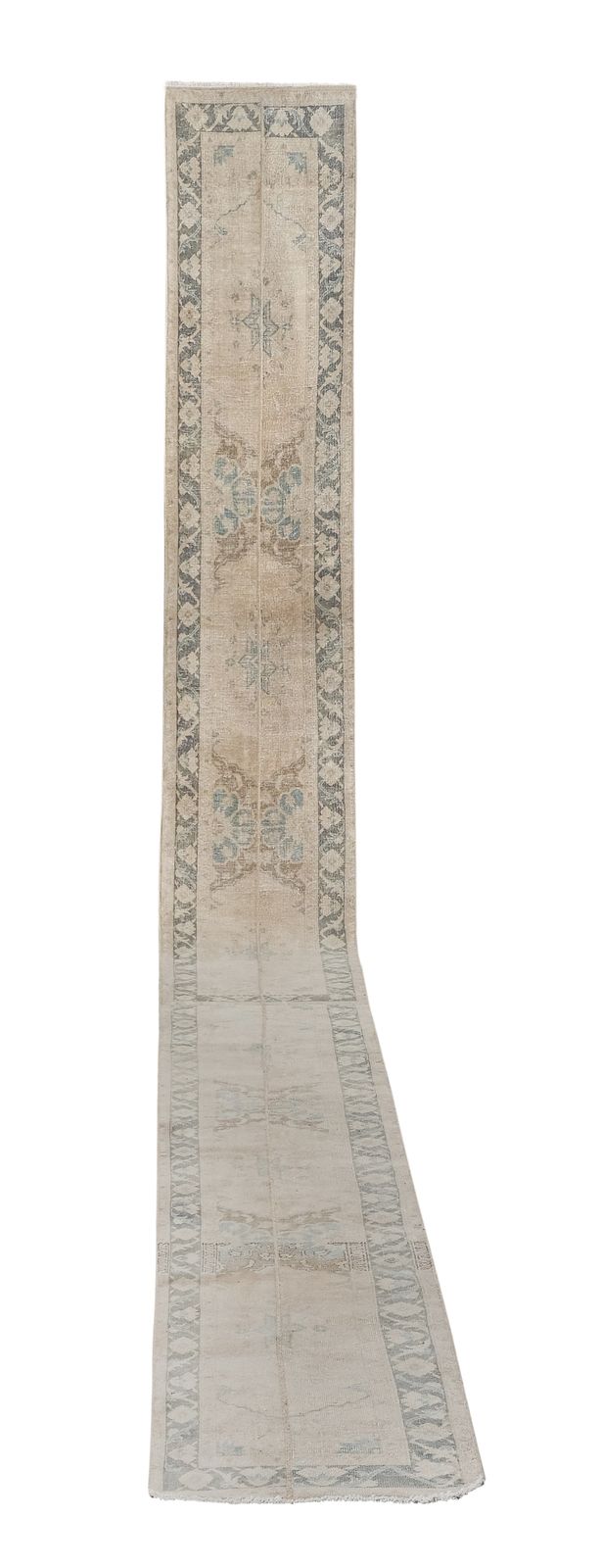 1960s Distressed Extra Long Turkish Runner Rug   Stair Carpet 2'3'' X 25'10''