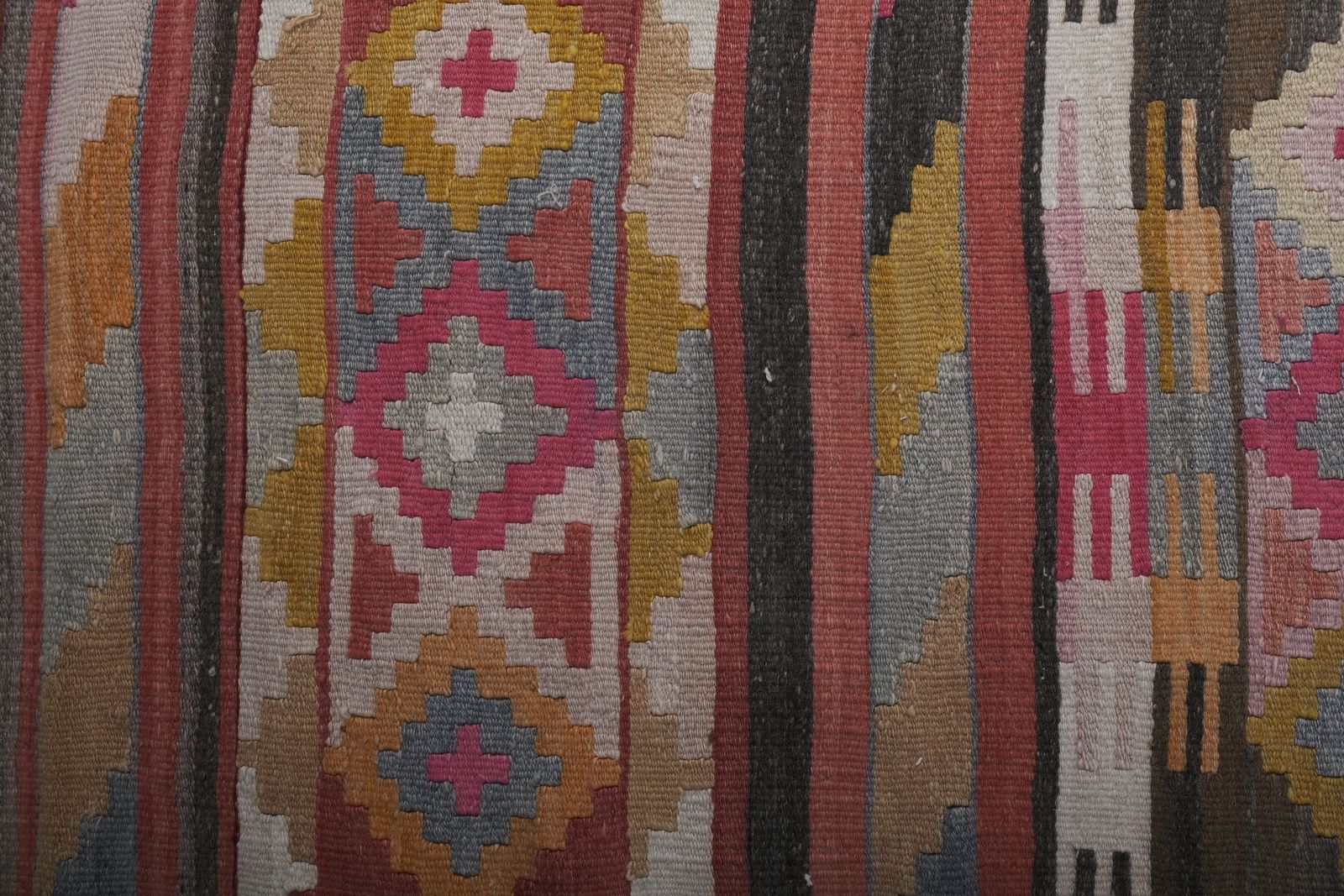 1960s Vintage Faded Turkish Kilim Runner   Stair Rug photo vinterior