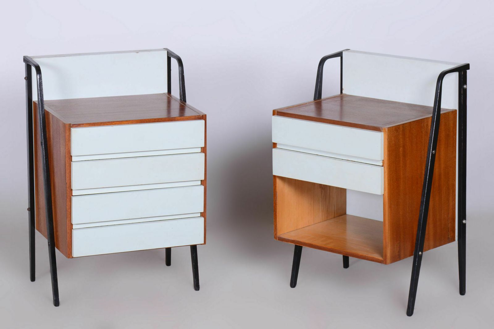 Restored Midcentury Cabinet Set, Mahogany, Revived Polish, Central Europe, 1950s photo furniture