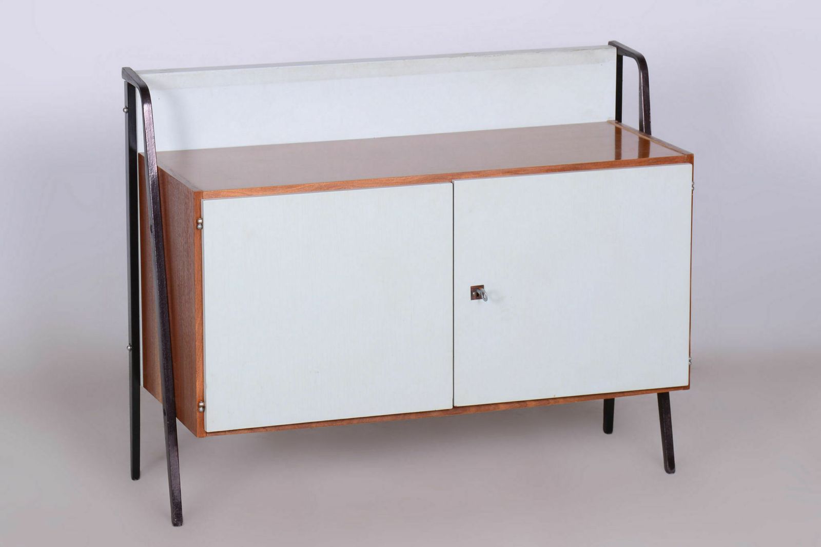 Restored Midcentury Cabinet Set, Mahogany, Revived Polish, Central Europe, 1950s photo for sale