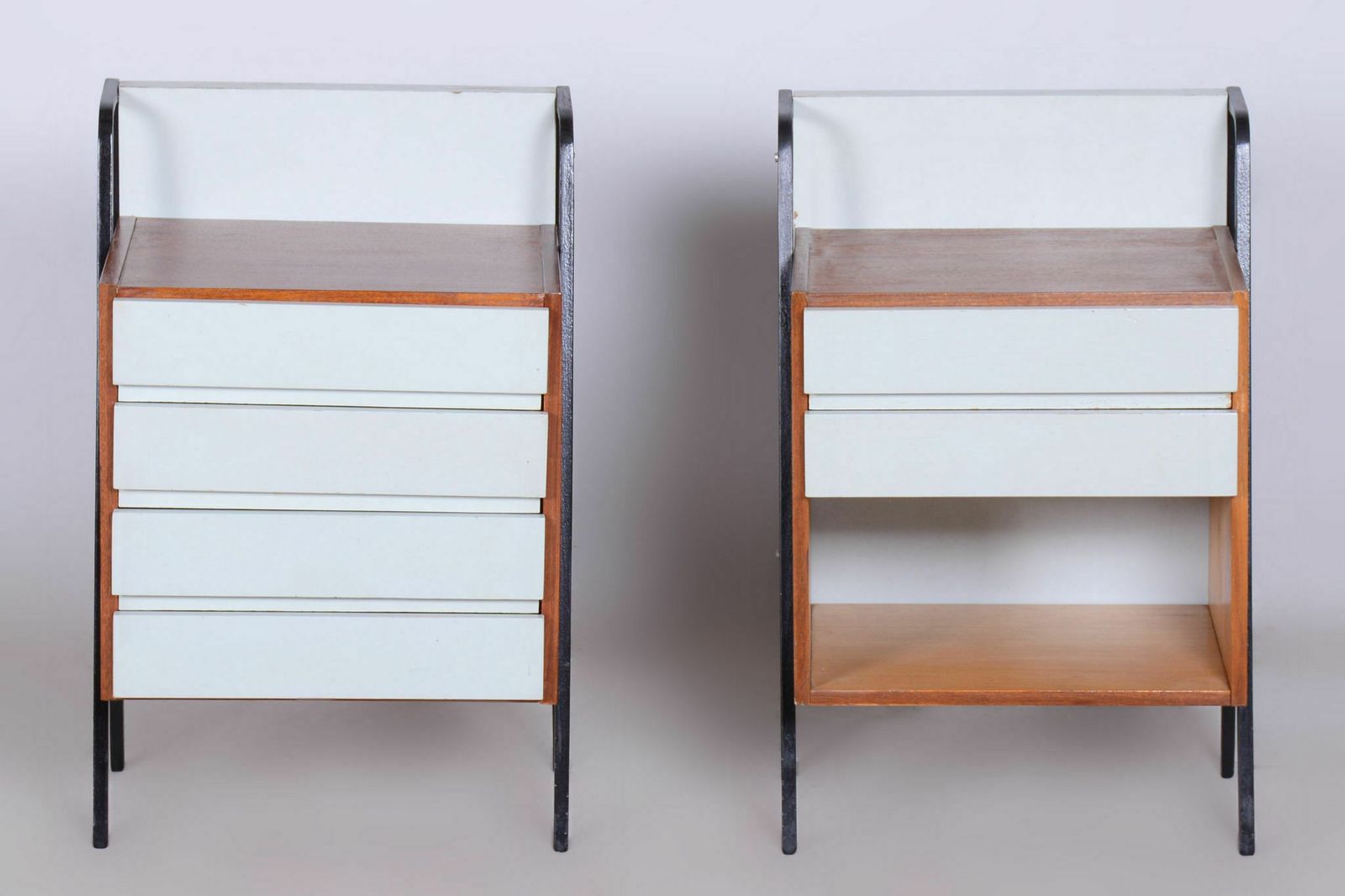 Restored Midcentury Cabinet Set, Mahogany, Revived Polish, Central Europe, 1950s photo vintage