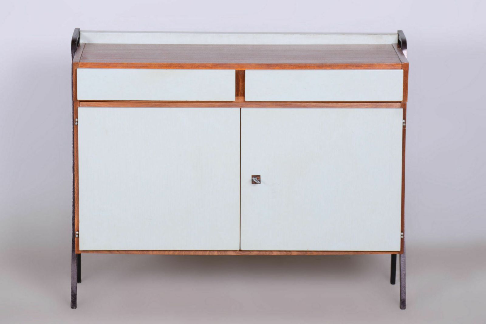 Furniture Restored Midcentury Cabinet Set, Mahogany, Revived Polish, Central Europe, 1950s photo