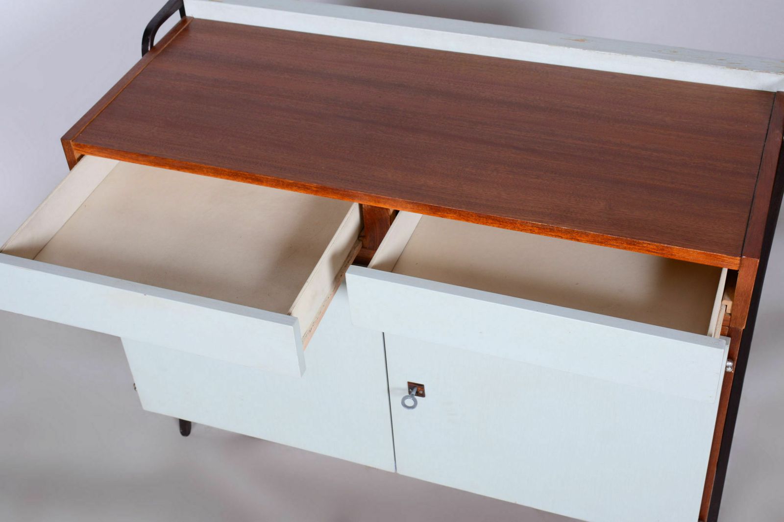 photo vintage Restored Midcentury Cabinet Set, Mahogany, Revived Polish, Central Europe, 1950s