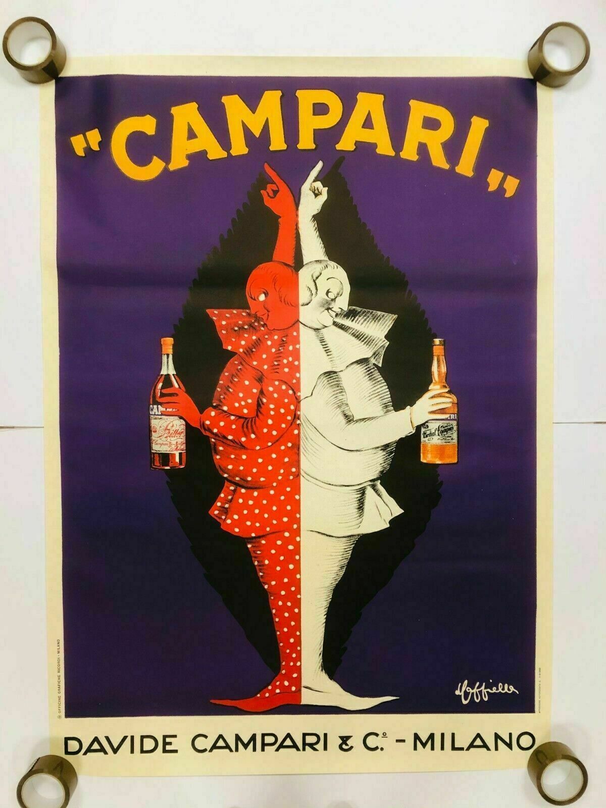 Leonetto Cappiello, 1950   Campari   Original Lithographic Vintage Affiche   Cm 140 X 100   In 55,1 X 39,4 photo furniture