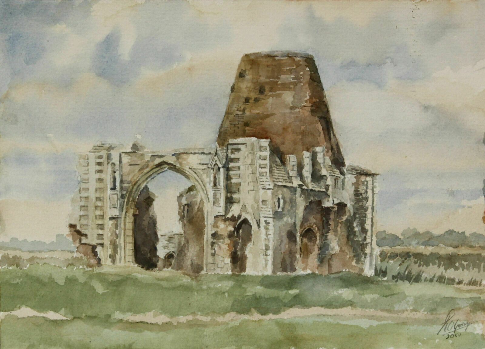 Watercolour By Gadsby. St. Benet's Abbey, Horning.
