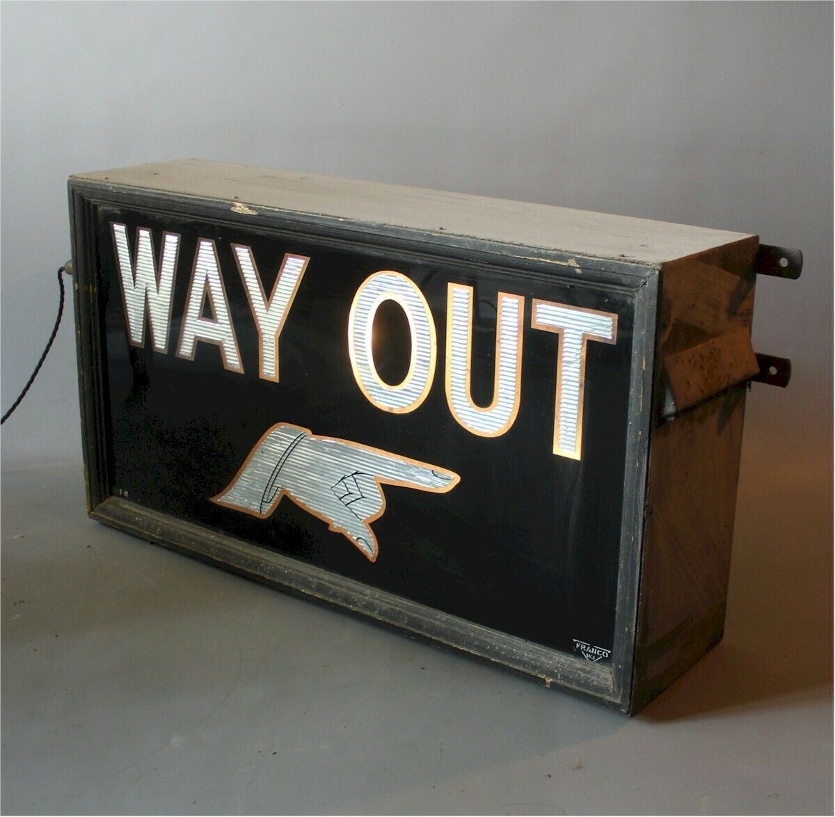 Early 20th Century Illuminated Way Out Sign By Franco W1 photo furniture