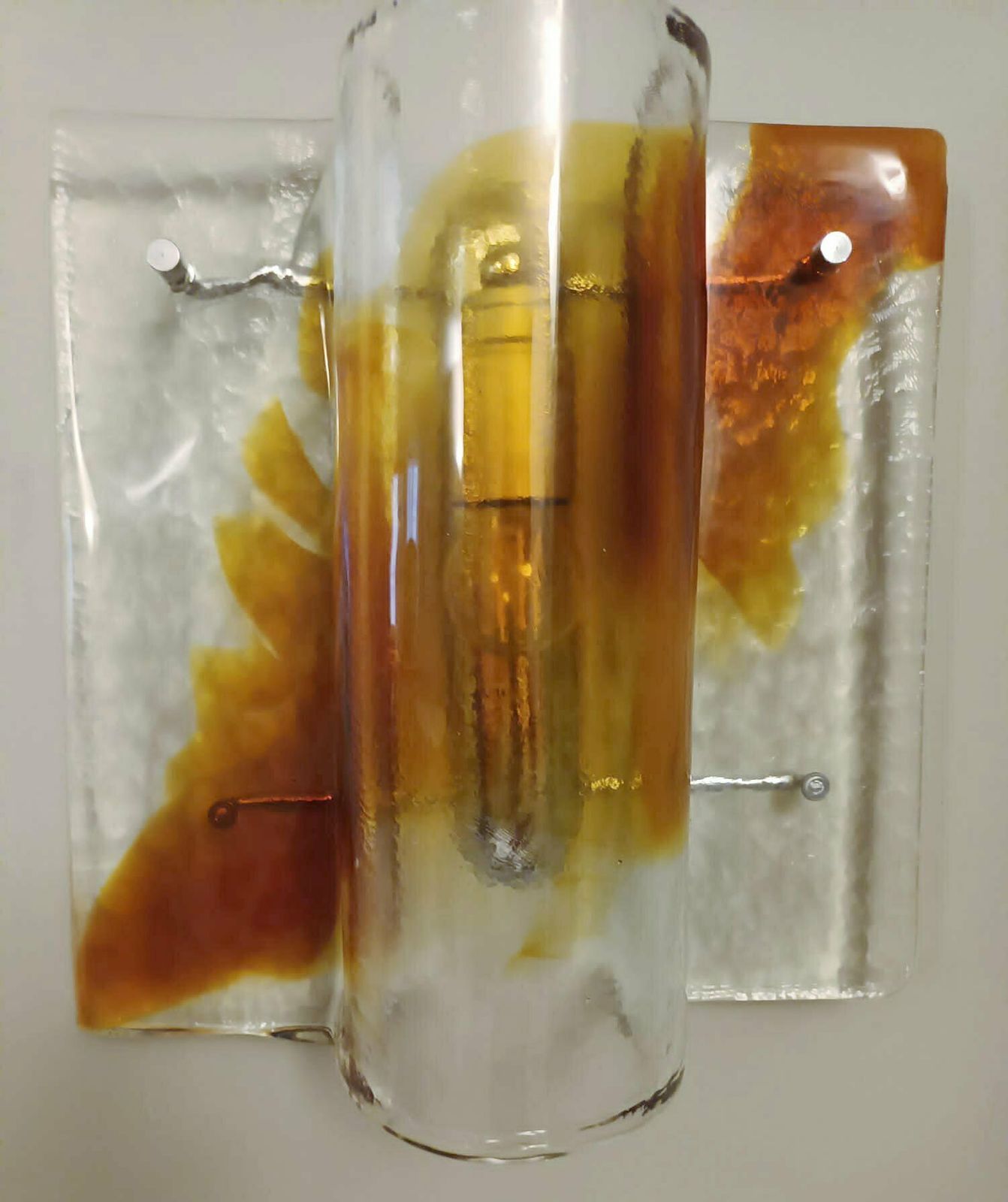 Pair Of Amber Sconces By Mazzega photo buy