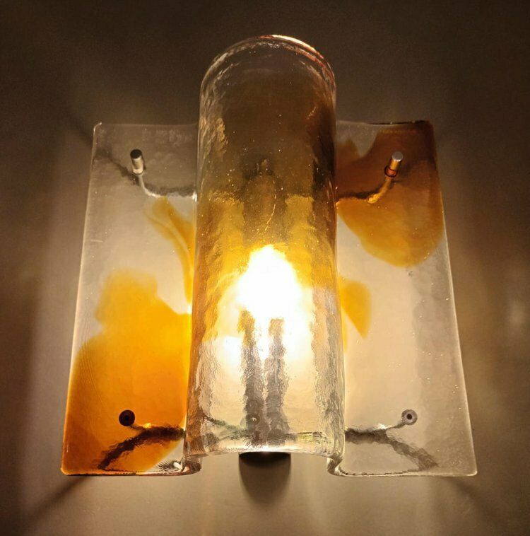 photo furniture Amber Sconces By Mazzega, 1960s, 3 Available