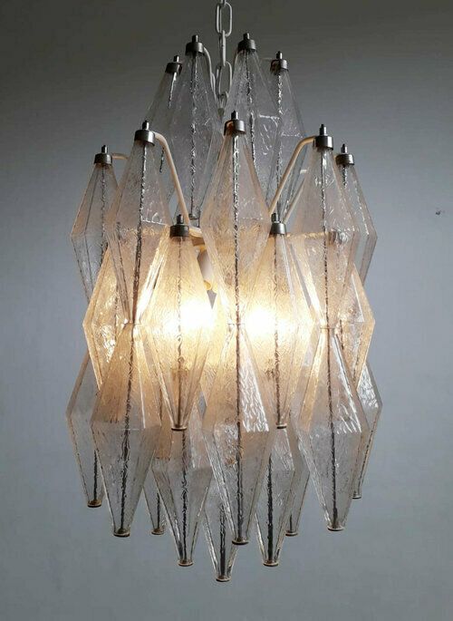 Vintage Italian Chandelier With Clear Poliedri photo for sale