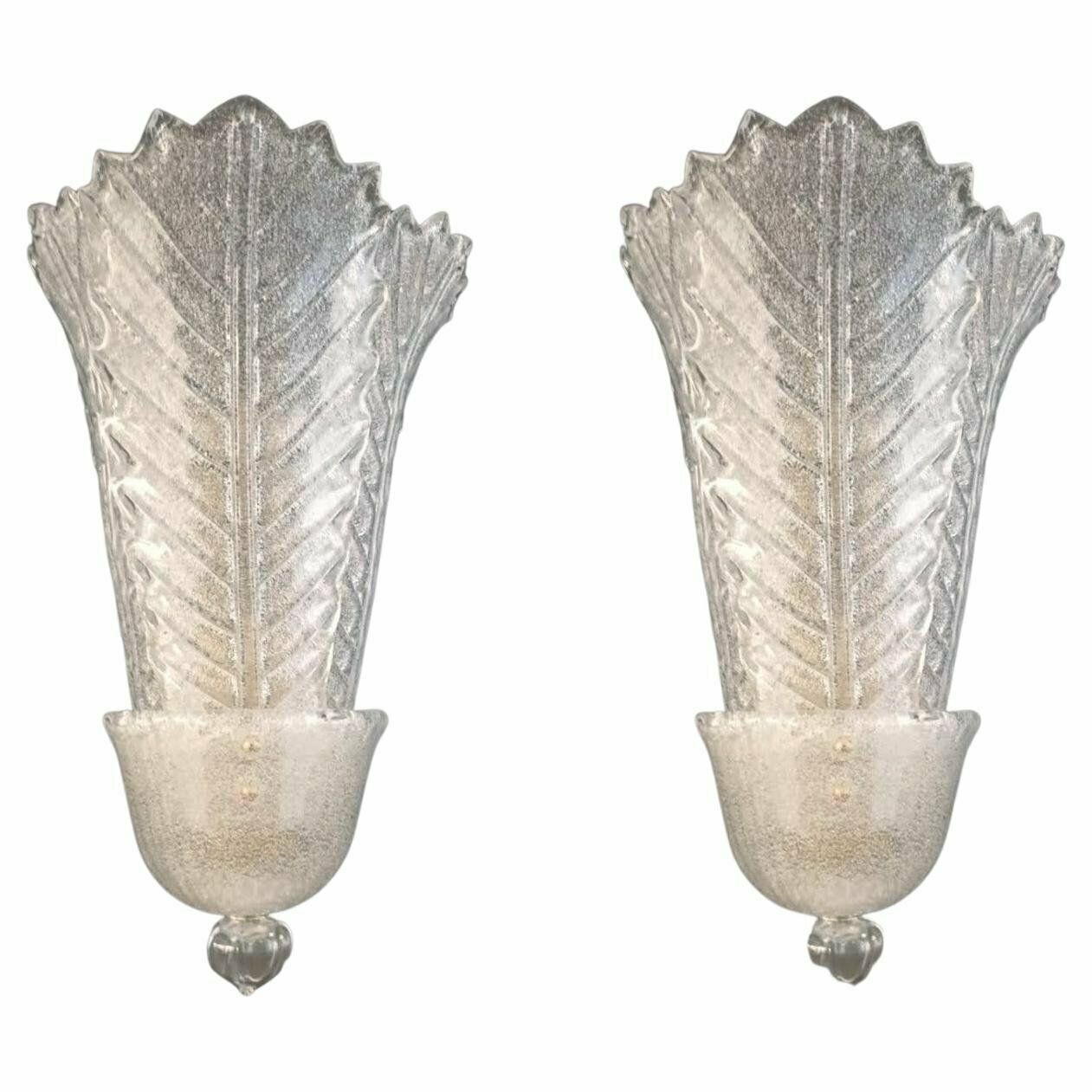 Pair Of Graniglia Leaves Sconces