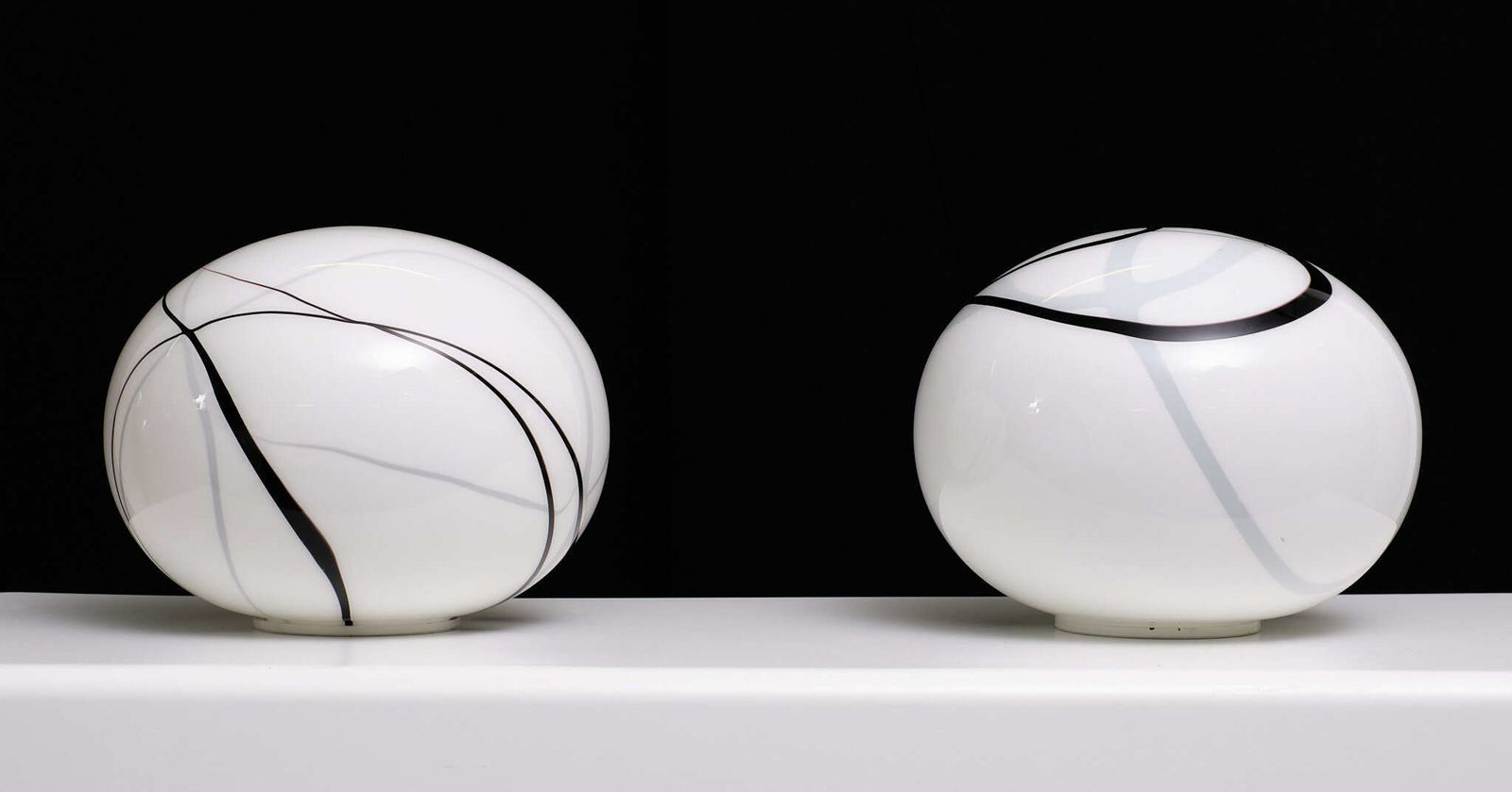Xl Dutch Design By Zijlstra Tiel , Glass Zebra Table Lamps 1980s photo Lighting
