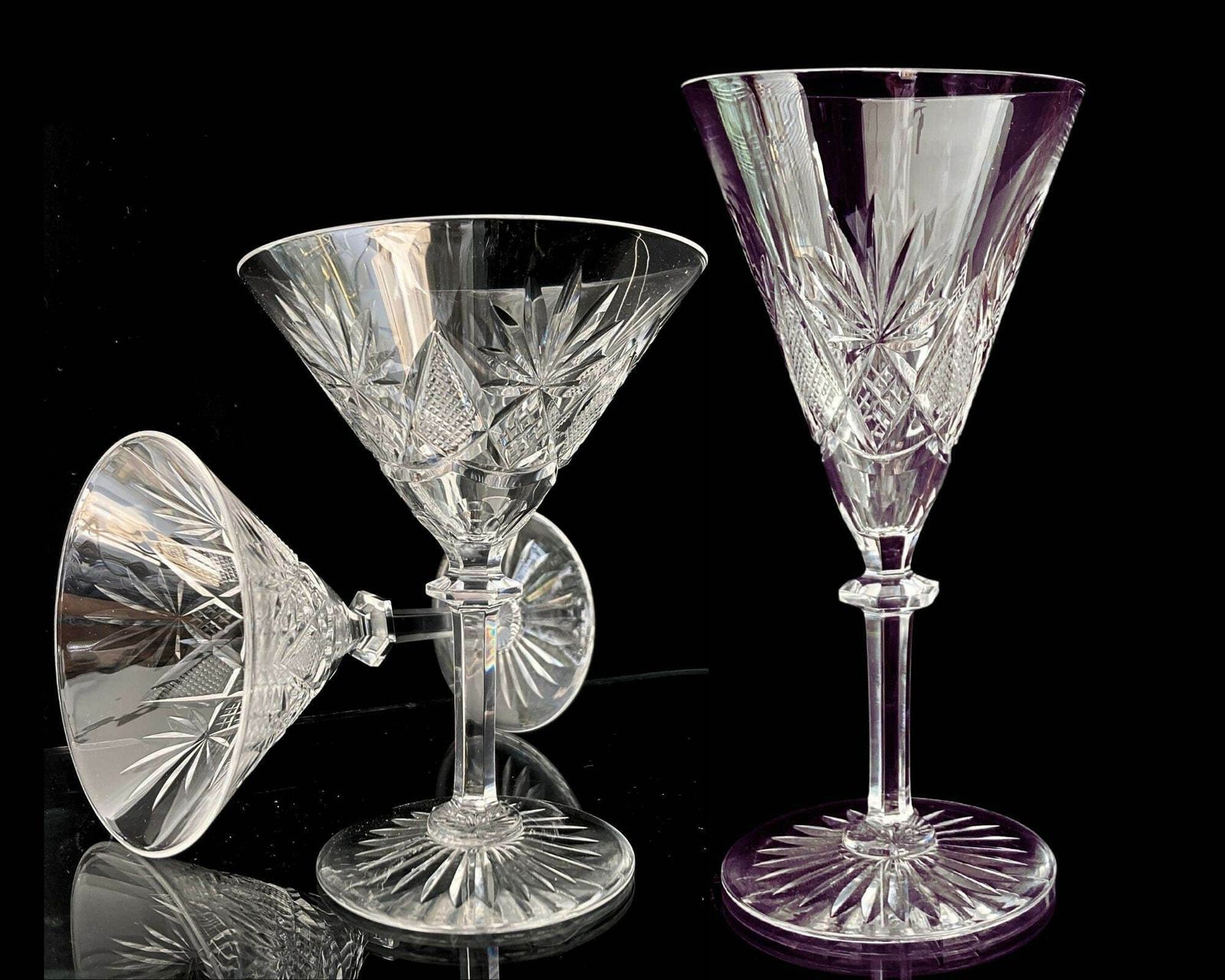 Val Saint Lambert Glazen | Champagne Of Martini | Maak Een Keuze | 6 Stuks | Patroon Berncastel | 1956–1963