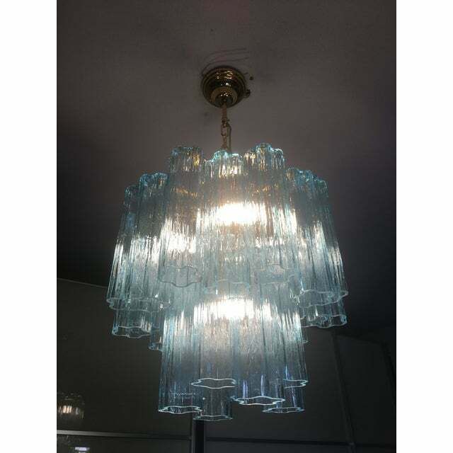 Murano Style Glass Chandelier, Lot Of 2 Or A Pair Of Chandeliers photo vintage