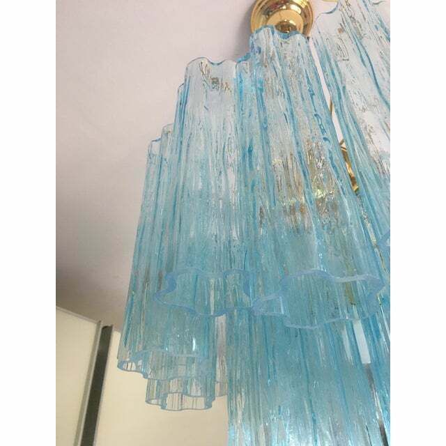 photo for sale Murano Style Glass Chandelier, Lot Of 2 Or A Pair Of Chandeliers