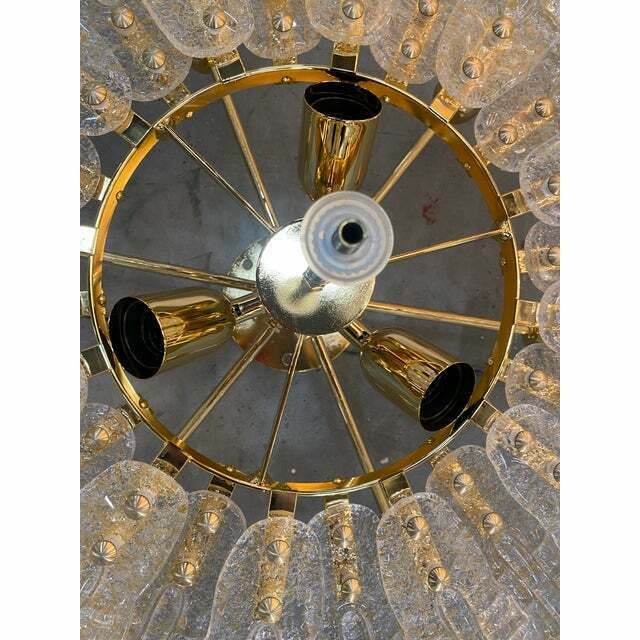 Contemporary Venetian Sunflwer Murano Glass Gold Flush Mount , Lot Of 2 Or A Pair Of Chandeliers photo 31744.0