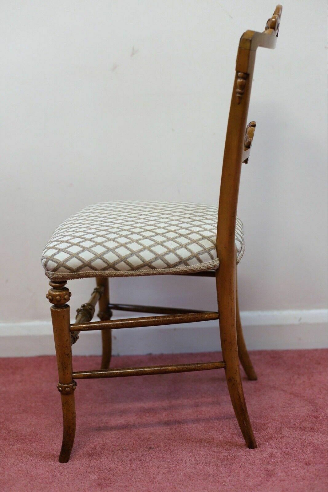 Beautiful Victorian Satin Walnut Bedroom Chair photo vinterior