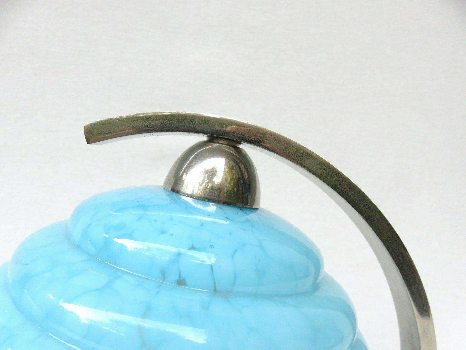 photo vinterior French Bedside Lights, Art Deco, Umbrellas Flamed Light Blue, 1920s, Set Of 2