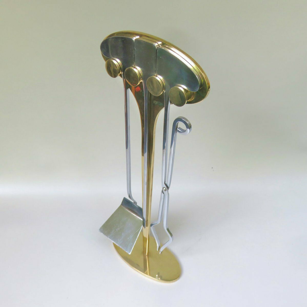 Exceptional Fireplace Cutlery, 70s, Brass, Chrome  Plated, 1970s photo furniture