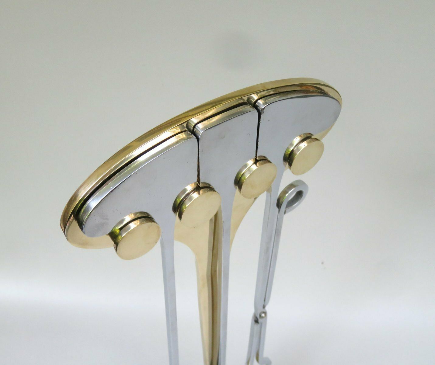 Exceptional Fireplace Cutlery, 70s, Brass, Chrome  Plated, 1970s photo 6777.9