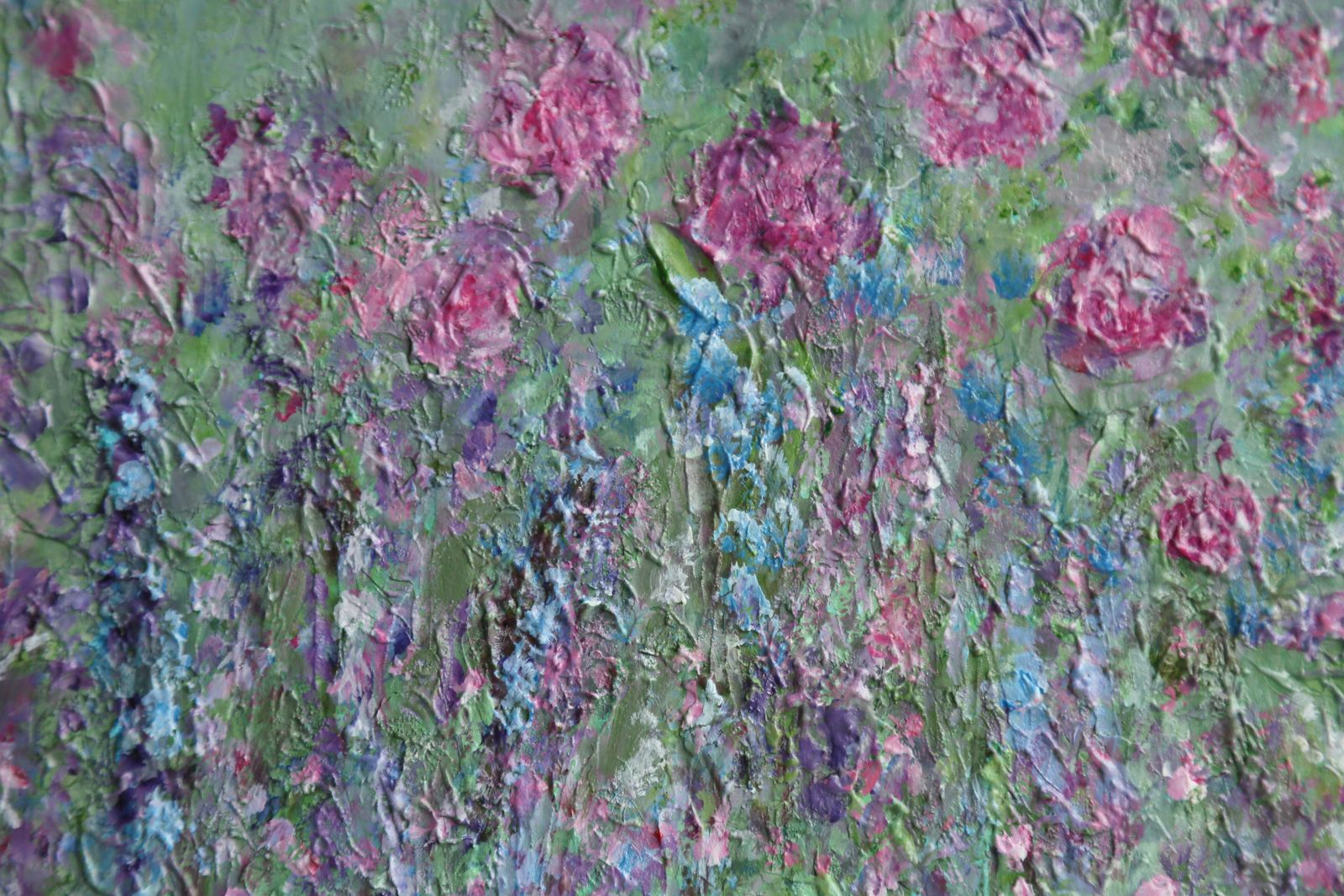 June Border.  Contemporary Impressionist Landscape By Carolyn Miller photo vintage