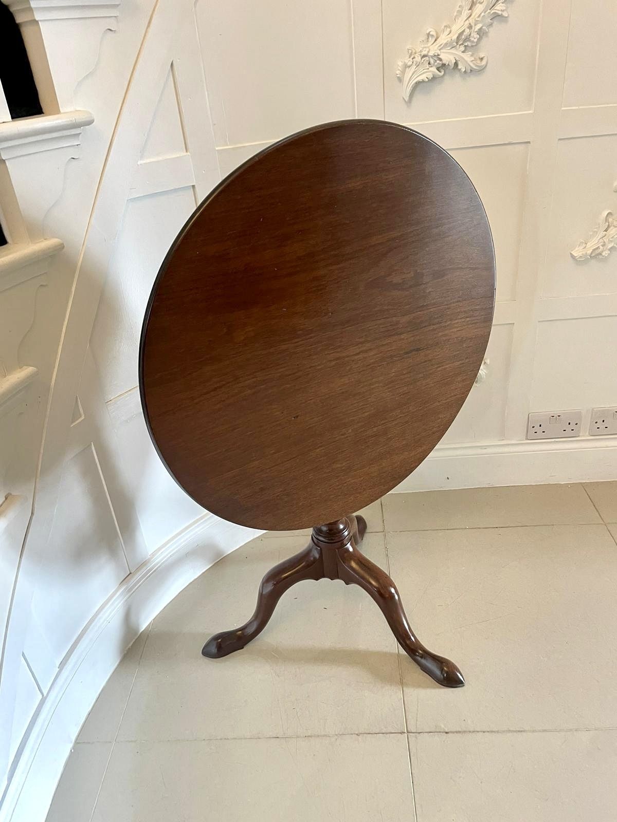 Antique George III Quality Mahogany Bird Cage Lamp Table photo vintage