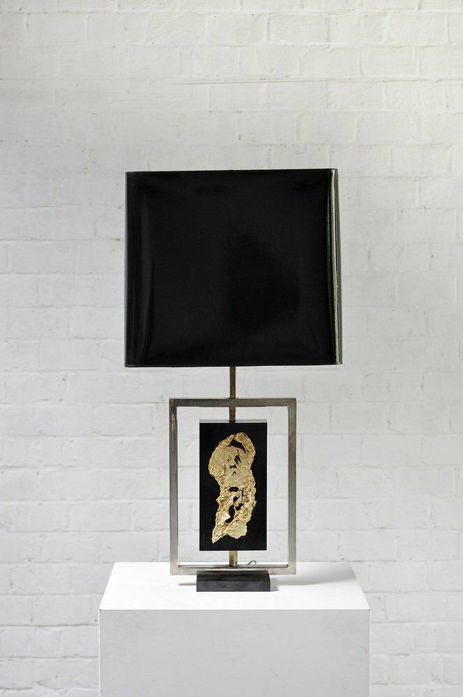 Modernist Gilt Table Lamp By Philippe Cheverny, France, 1970s photo furniture