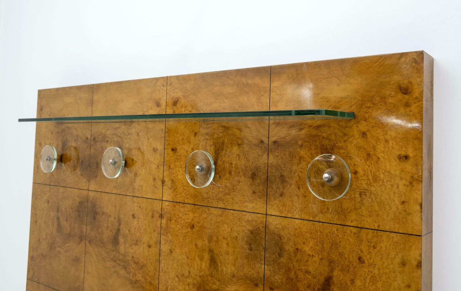 Attributed Pier Luigi Colli Art Dèco Italian Walnut And Cristal Coat Rack, 1930s photo vinterior