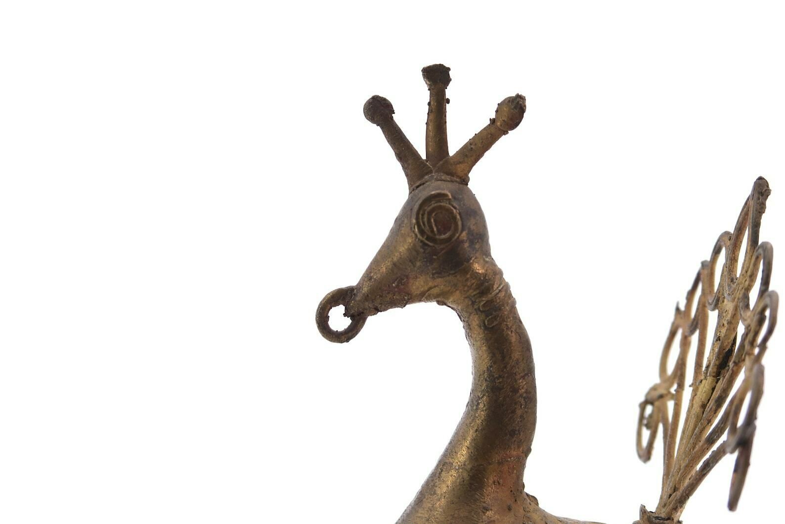 African Brass Bird Sculpture, 1970s / Ethnic Tribal Boho Chic Folk Bohemian Cabinet Of Curiosities photo buy