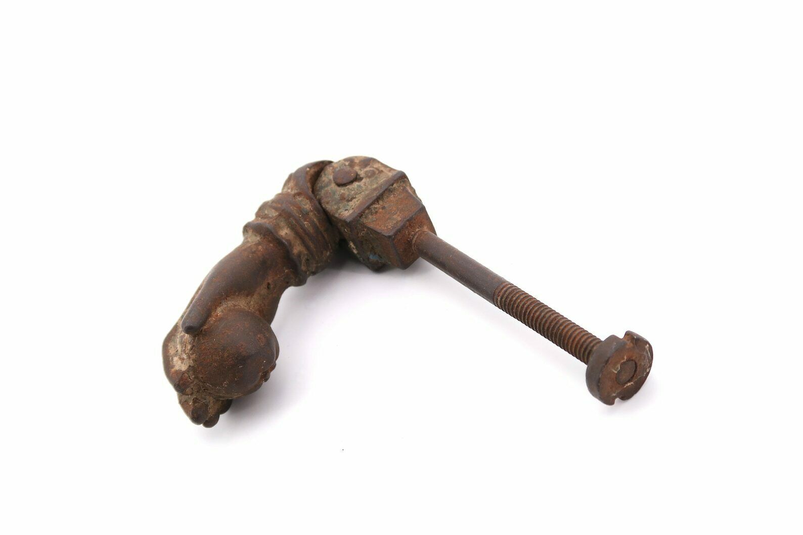 Metal Door Knocker Hand, 1930s / Door Knob, Handle, Lucky Charm, Boho Chic, Folk, Sculpture photo Home Fixtures