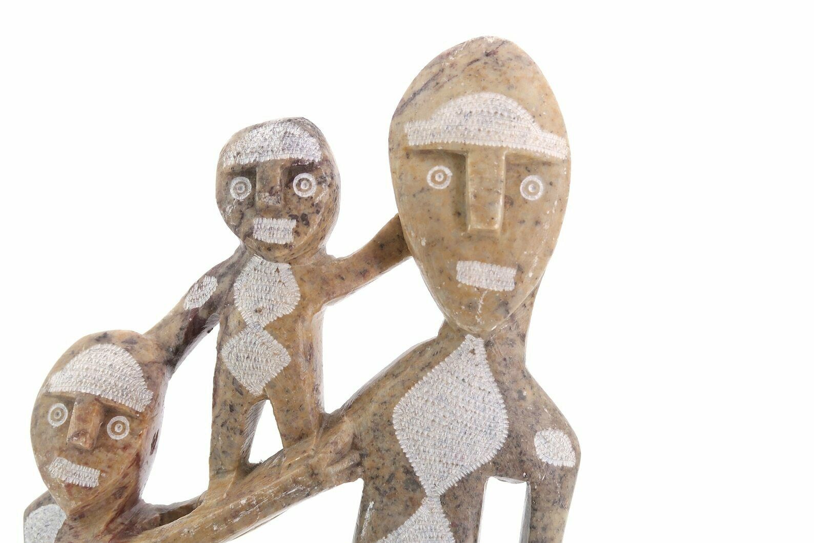 Moroccan Carved Stone Statue: Family, 1970s / Boho Chic, Folk, Morocco, Sculpture, Art photo furniture