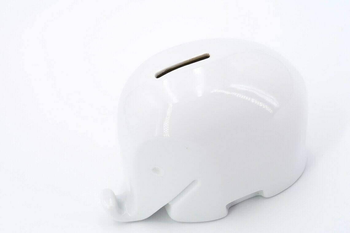 Tirelire en porcelaine Hochst, éléphant Drumbo par Luigi Colani, années 1970 / Hochst, sculpture, animal, tirelire, tirelire en porcelaine photo furniture