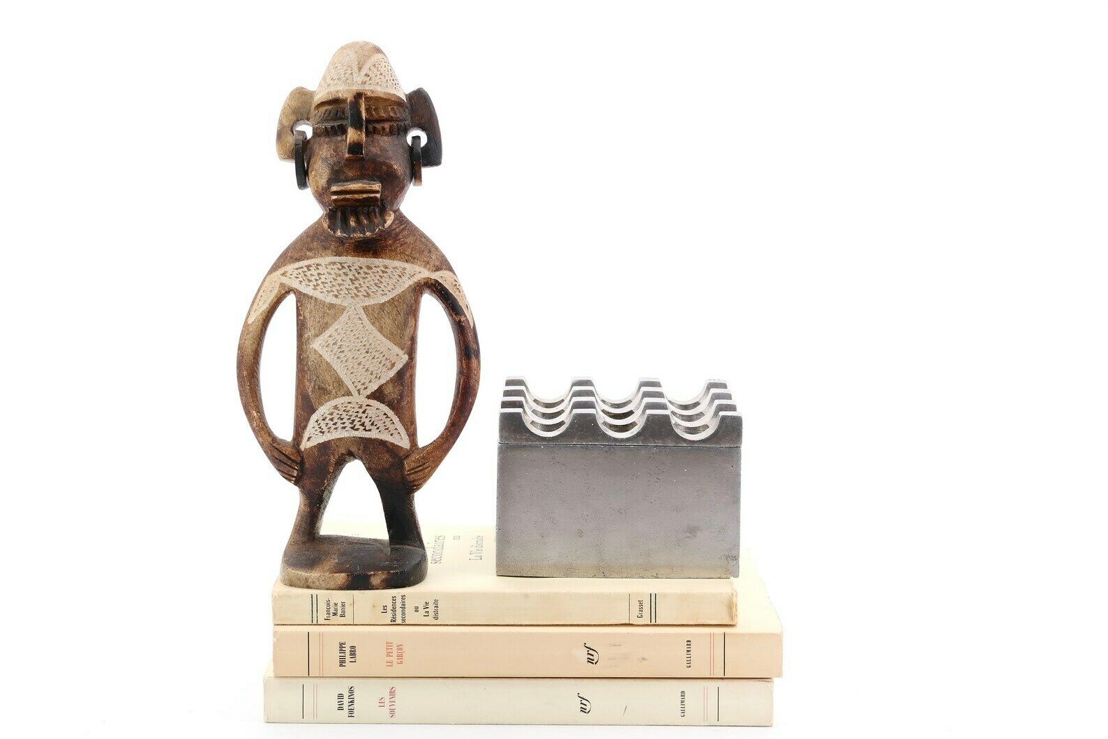 Statue d'homme en pierre sculptée, Maroc, années 1970 / Boho Chic, Folk, Morocco, Sculpture, Art photo 166.0