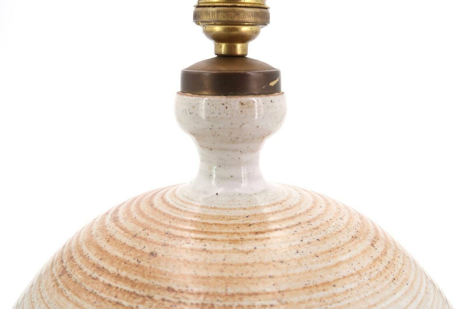 French Ceramic Table Lampe By Grès Du Marais, Brown And Beige, 1960s / Modernist, Mid Century Modern, Ceramic, Made In France, French photo for sale
