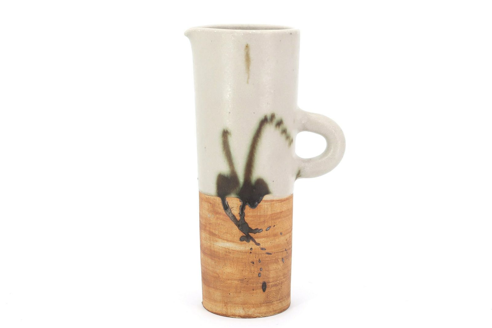 French Ceramic Pitchers By La Poterie De La Colombe, 1970s / Abstract Green Brown Country Boho Chic photo furniture