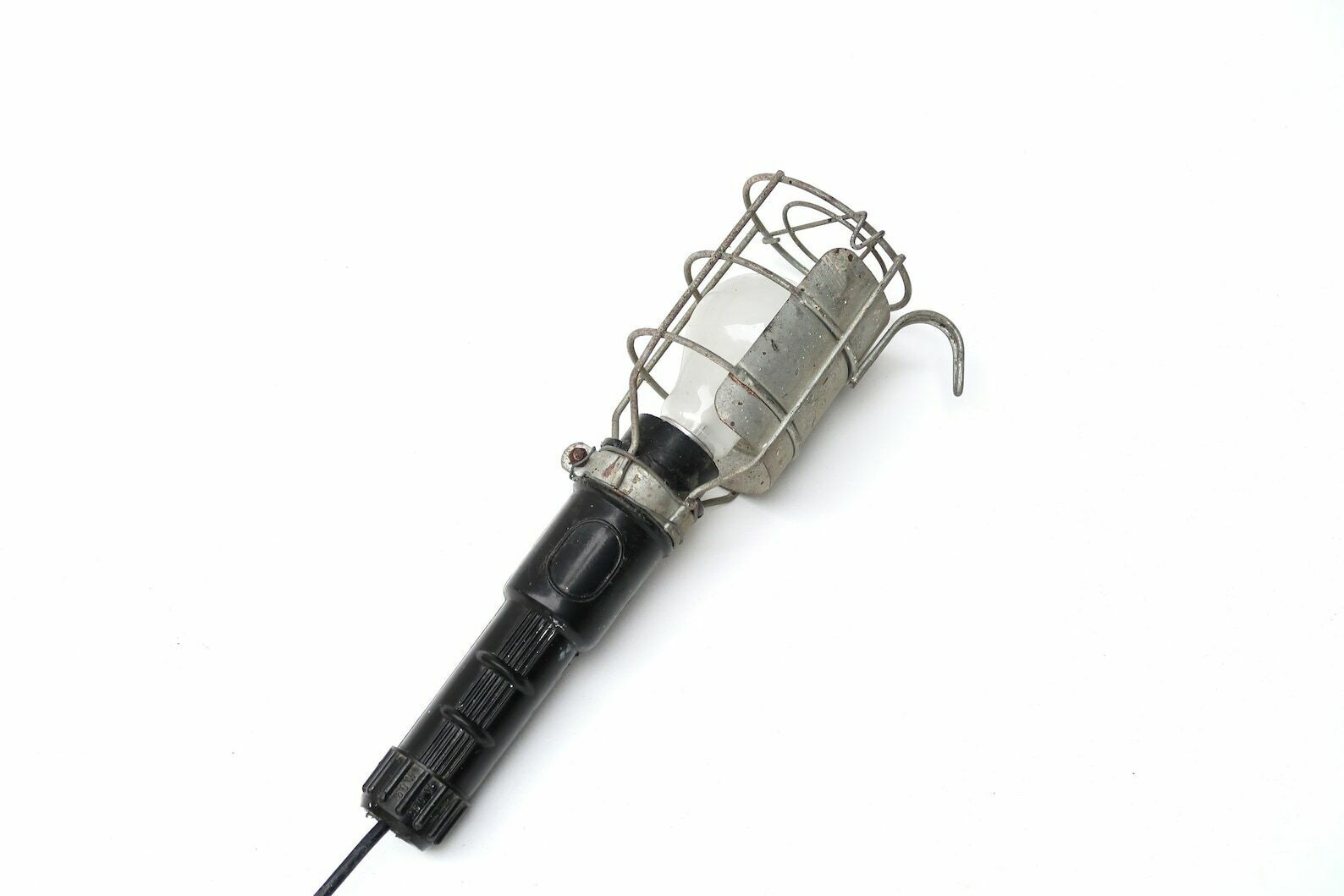 Lampe cage française, suspension industrielle, années 1950 / Luminaires, Shabby Chic, Garage photo furniture
