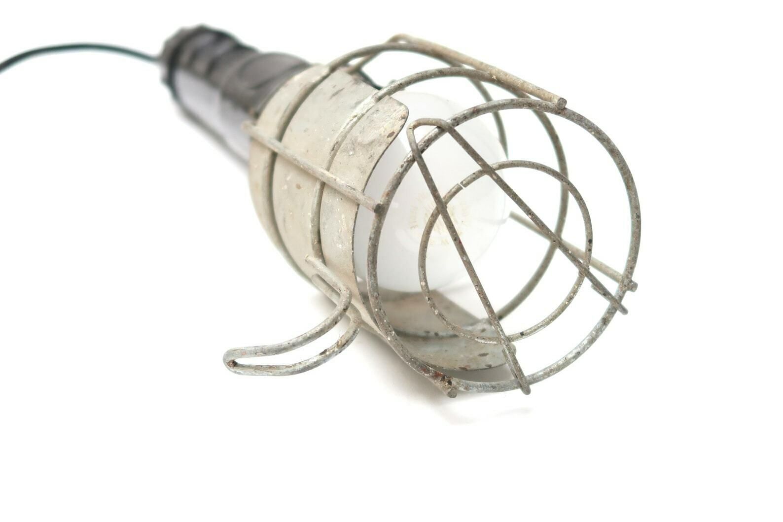 Lampe cage française, suspension industrielle, années 1950 / Luminaires, Shabby Chic, Garage photo Luminaires