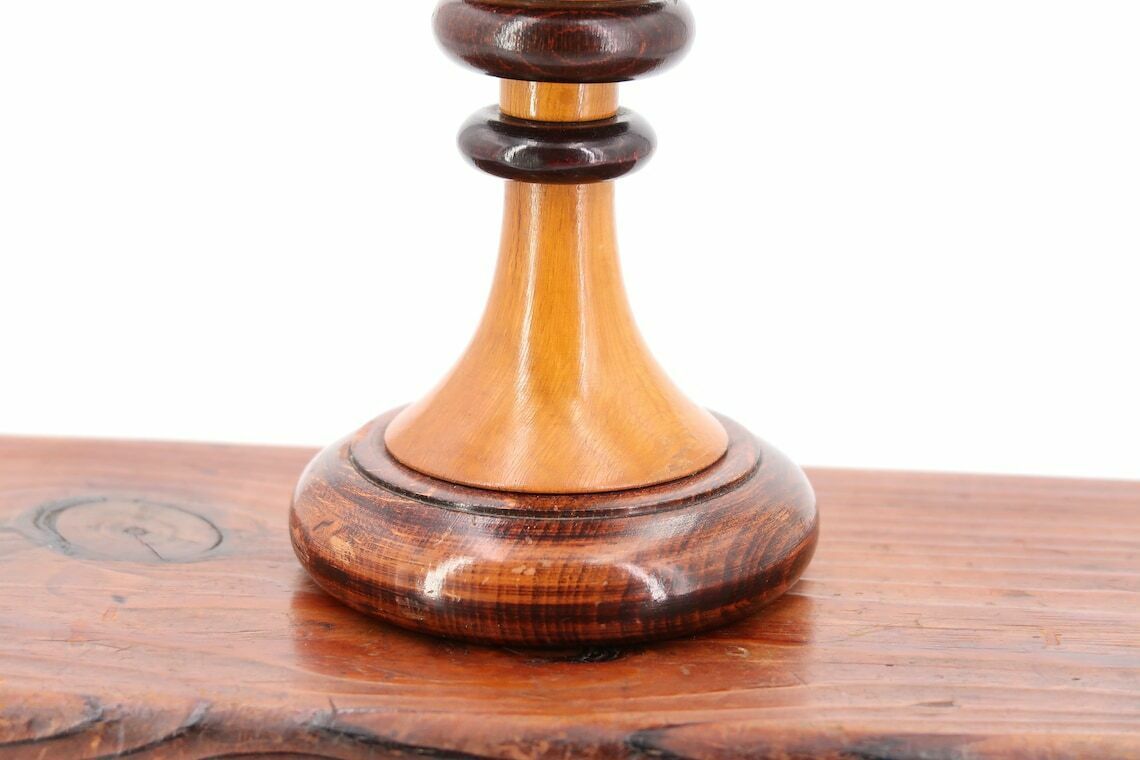 French Wood Table Lamp " Totem ", 1970s / Sculpture, Totem, Art, Column, Brancusi photo 310.0