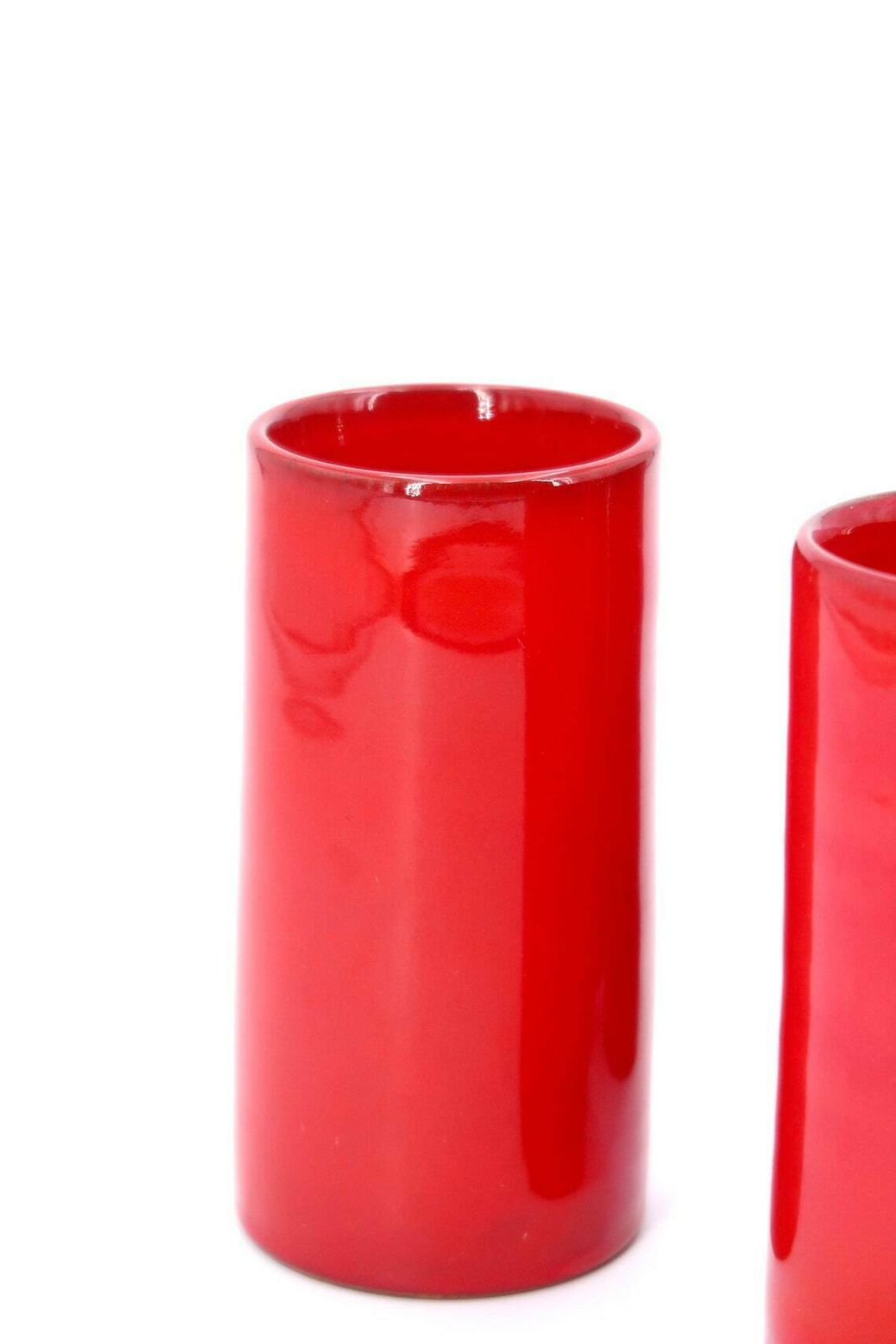 Verres en céramique rouge, sud de la France, années 1970 / Récipient, cuisine, Vallauris, Grasse photo for sale