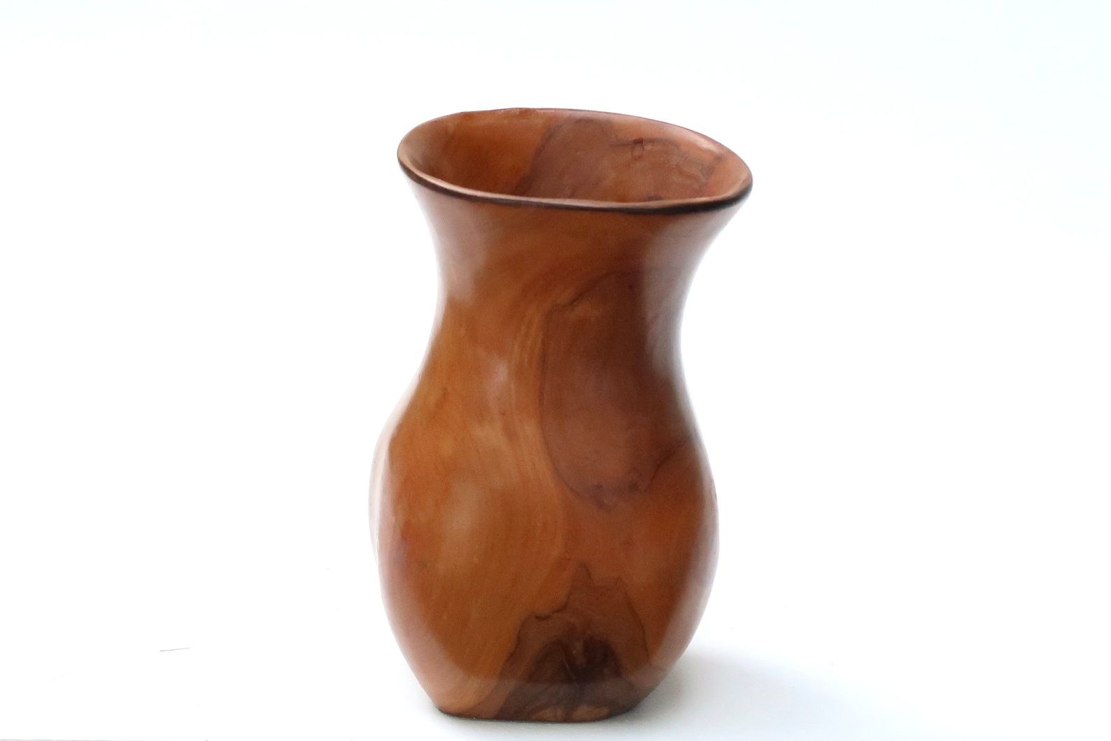Asymmetrical Wood Vase, 1960s / Vintage, Boho Chic, Bohemian, Folk Art, Pot, Wooden, Alexandre Noll Style photo Home Decor